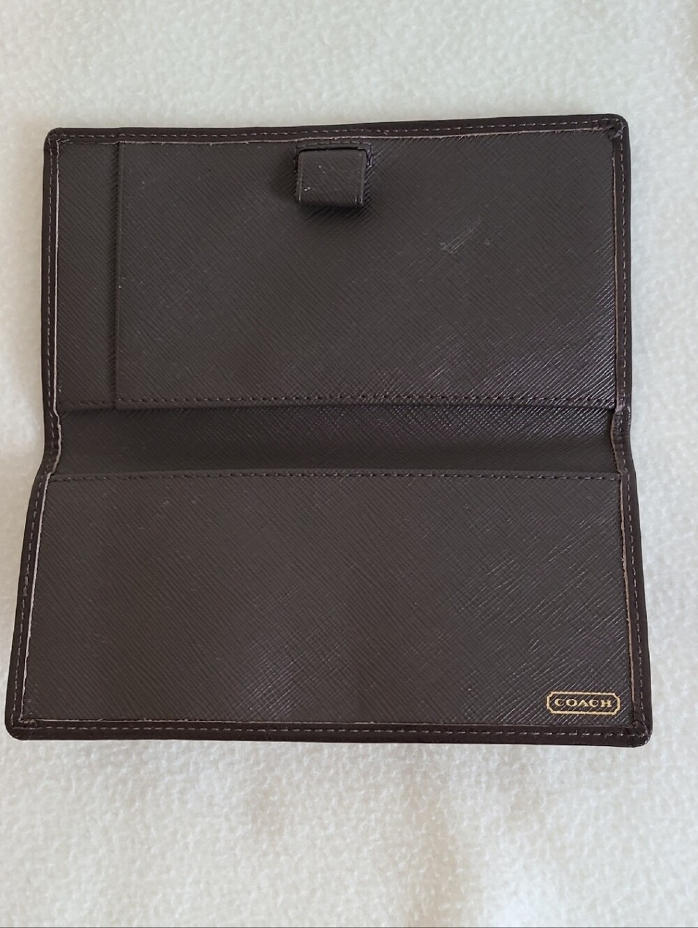 Coach Dark Brown Leather Travel Document Holder